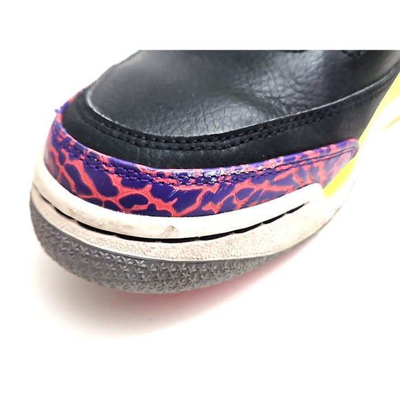 Nike Air Jordan 3 Retro Sneakers Black Atomic Red Kids 6.5Y Basketball Shoes - Picture 5 of 16